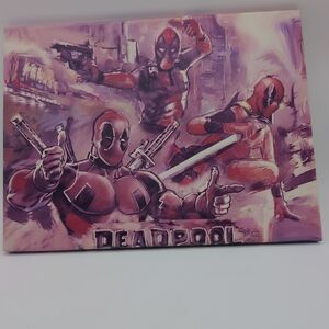 Deadpool Canvas Art in Purple and Red 16 X 12